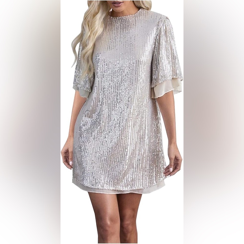 Molly Bracken x Lili Sidonio Sequin shirt Dress